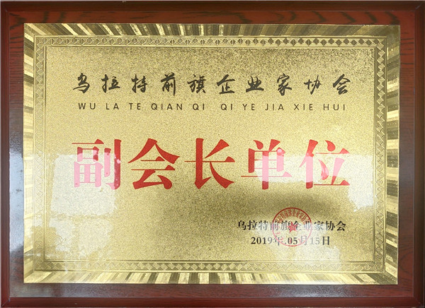 企业家协会“副会长单元”证书